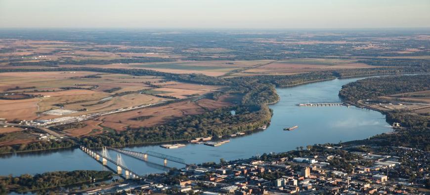 Bird's eye view of the Mississippi River